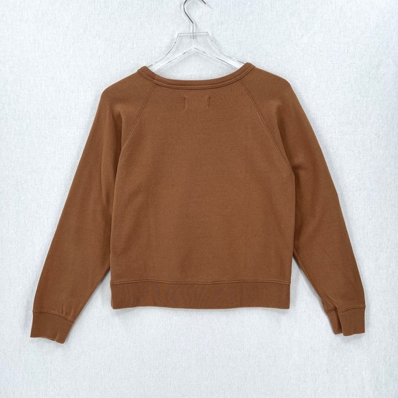 EVERLANE Crewneck Sweatshirt Womens XS Brown Long Sleeve French Terry Pullover - Picture 2 of 11
